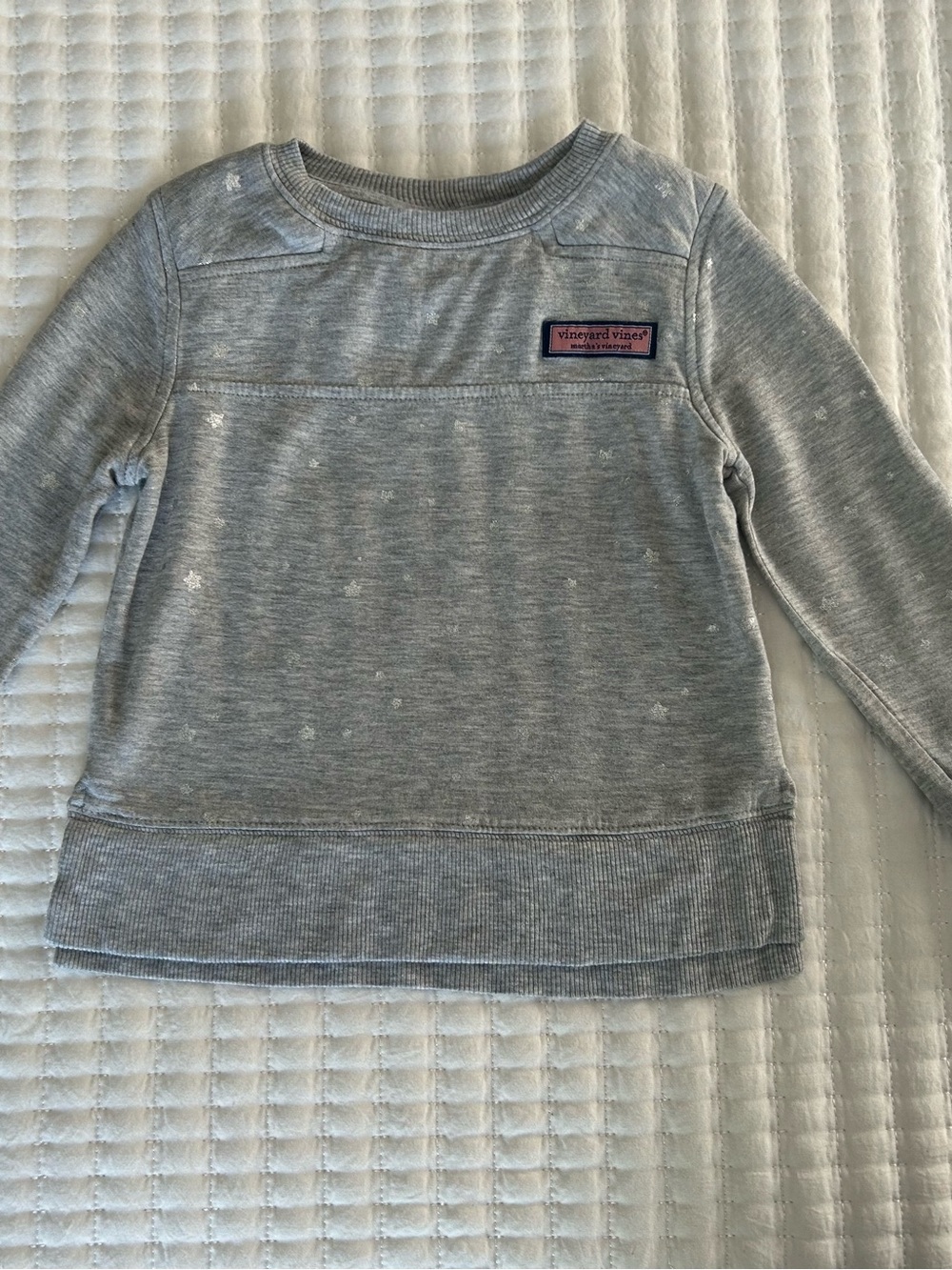 Vineyard Vines Girl's Gray Long-Sleeve Crew Sweatshirt